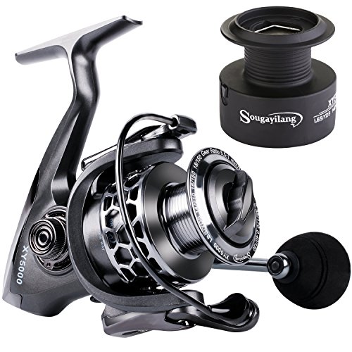 sougayilang Fishing Reel 13 + 1BB Lightweight Ultra Smooth Aluminium Spinning Fishing Reel with Graphite Spool